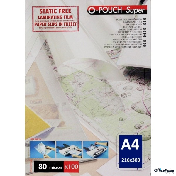 Folia do laminacji PouchSuper A4 80mic (100) OPUS SALE